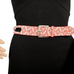 Gianfranco Ferre GF Wide Red & White Leather Belt